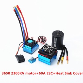 3650 2300KV Brushless Motor & with 60A ESC & Heat Sink Cover Combo Replacement for HSP HPI Wltoys  1:8/1:10 Remote Control Car and Boat Part