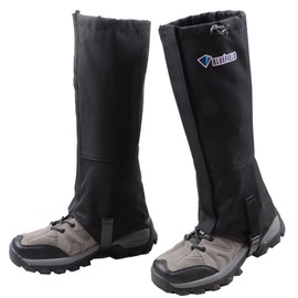 Azarxis Gaiter Waterproof Mountain Climbing Spats Long Gaiter Lightweight Mud Protection Sand Shield Lightweight Breathable Rain Snow Weather Outdoor Leg Cover for Men Women (Black - M)