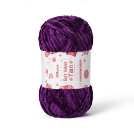 100g Fluffy Velvet Chenille Yarn for Crocheting and Knitting, 80m (87.5yd) Baby Yarn for Crocheting Soft, Crochet Chunky Yarn Amigurumi Yarn (Violets)