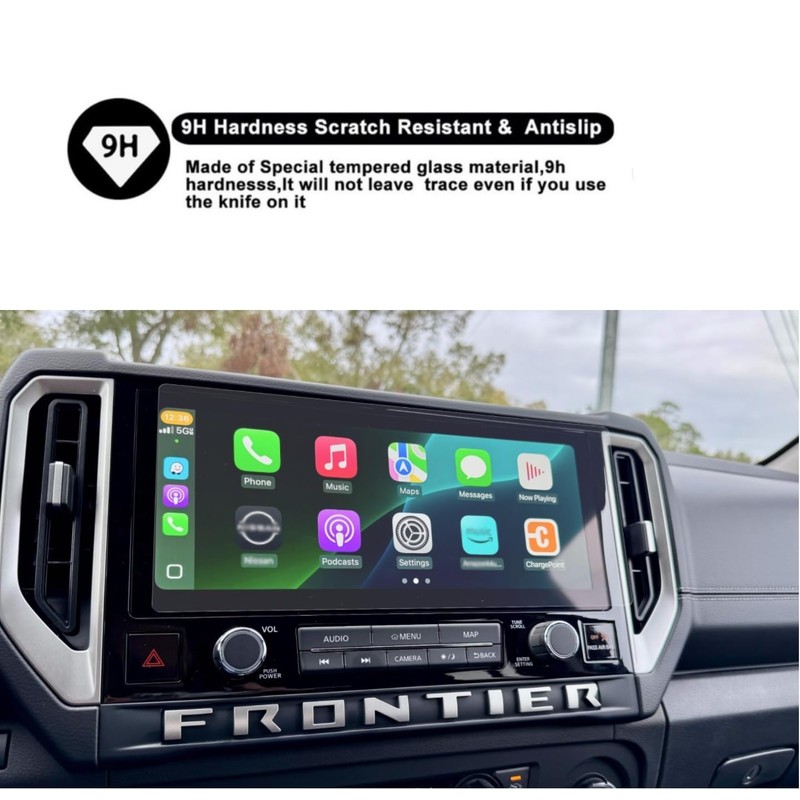Tempered Glass Screen Protector for 2025 Nissan Frontier 12.3" Touchscreen