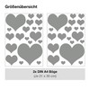Set of 40 Heart Wall Stickers with Heart Design (Grey)