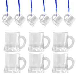 WDFCN Pack of 12 plastic shot glasses with handle on the strap, 3CL transparent party shot glasses, shot cups for hanging around for stag parties, fancy dress, hen parties, accessories, fancy dress,