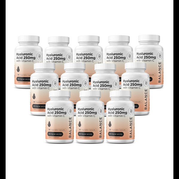 Pure Hyaluronic Acid Supplement 250mg with Vitamin C 50mg, 120