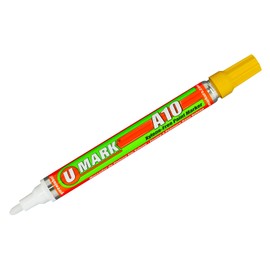 U-Mark Industrial Paint Marker, A10 6-pack Black/Blue/Red/White/Yellow/Orange 10150, Assortment pack, Permanent and marks on metals, plastic, wood, tile, porcelain