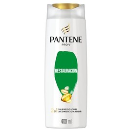 Pantene Shampoo Con Acondicionador, 2 En 1 Para Cabello Dañado Pantene Restauración Con Perlas Pro-vitaminas 400 ml