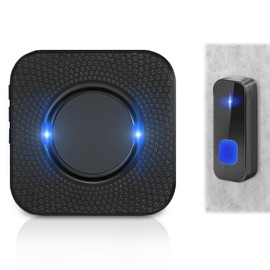 Funkklingel Batteriebetrieben, funkklingel aussen wasserdicht IP55, Türklingel Kabellos 400m Reichweite Klingel Haustür mit 55 Melodien, 5 Stufen Volumes(1 in 1)