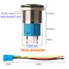 Gebildet 12V-24V/5A 19mm Pre-Wiring Momentary Speaker Horn Push Button Waterproof