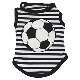 Petitebelle Soccer Puppy Dog Shirt (Stripes, Small)