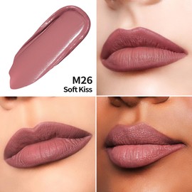 Oulac Matte Liquid Pink Lipstick for Women, Long Lasting Lipstick Waterproof Lip Stain, No Transfer, Creamy High Pigmented Formula with Rose Oil, Vegan & Cruelty-Free M26