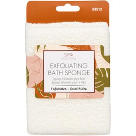 CALA - esponja de baño exfoliante, rectangular (color crema)