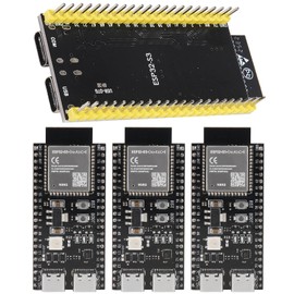 XIITIA 4pcs ESP32-S3-DevKitC-1-N8R2 ESP32-S3 Type-C Development Board Wi-Fi + Bluetooth MCU Module Integrates Complete Wi-Fi and BLE Functions ESP32-S3-WROOM Module(Pre-soldered pins)