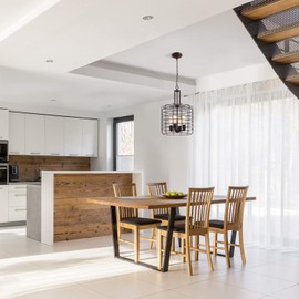 Design House 587337 Ajax Industrial Modern Light with Metal Wire Cage, Chandelier, Coffee Bronze