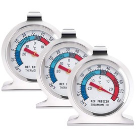 Termómetro para nevera, 3 unidades, termómetro para congelador, termómetro de acero inoxidable, para refrigerador, congelador, refrigerador           