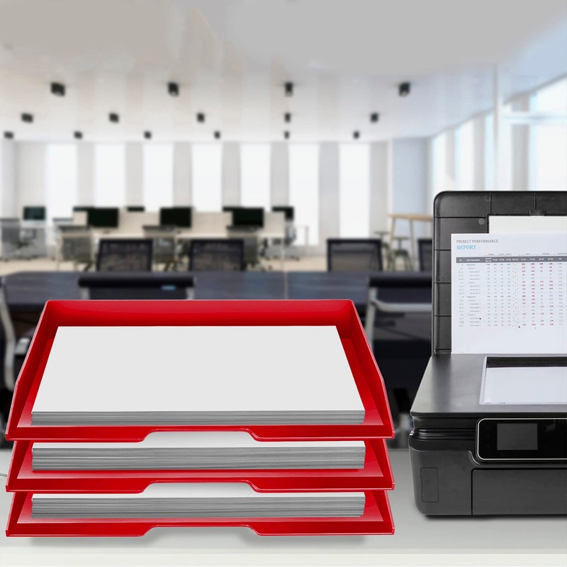 Acrimet Stackable Letter Tray 3 Tier Side Load, Plastic, Desktop