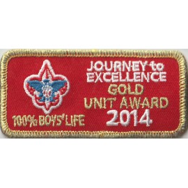 2014 Gold Unit Award 100%Boys Life Patch GMY Bdr (AR2250)