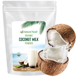Z Natural Foods Organic Coconut Milk Powder - All-Natural Vegan Dairy-Free Alternative with MCTs - Unsweetened Coconut Creamer for Coffee & Smoothies - Gluten-Free, Non-GMO, 5 lbs