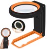 KIBTOY Magnifying Glass with Light and Stand, Foldable Handheld Magnifying