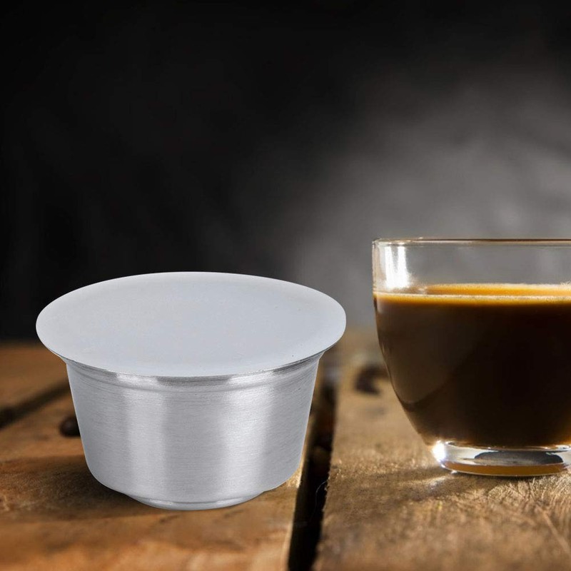 Cápsula de café de acero inoxidable, reutilizable, recargable, para cafetera