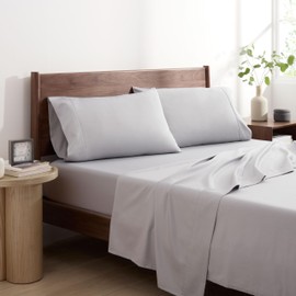 Martex Solid Pillowcase Set of 2 - Cotton Blend Standard Pillow Cases - Super Soft and Breathable - Envelope Closure Bed Pillow Covers - Machine Washable - Grey Pillow Cases (Standard, Grey)