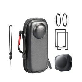 Fotoleey Protector Kit for Insta360 X5 - Hard Case+ Lens Cap+ Lens Guard+ Screen Protectors