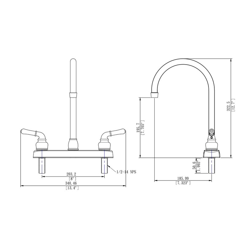 Pacific Bay Lynden Modern High Arc Kitchen Sink Faucet -