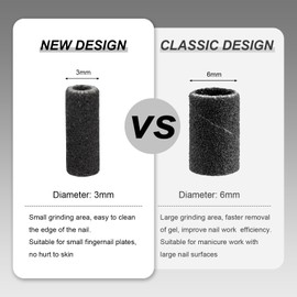 Rolybag 100pcs Small Sanding Bands Nail Drill Bits 240 Extreme Fine Grit Nail File Sanding Bands with 3.1mm Mandrel Bit for Acrylic Nails Gel Removing Shaping Professional Manicures and Pedicure,Black