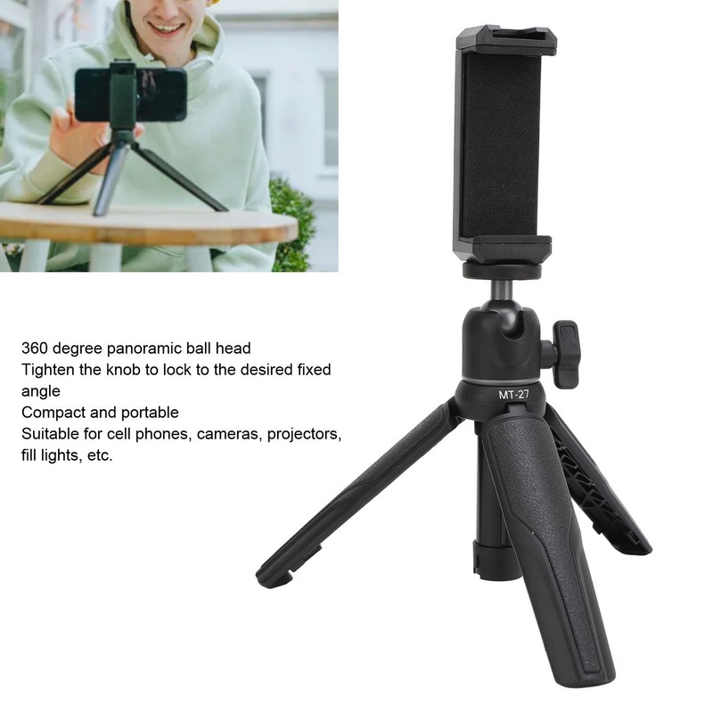 Camera Tripod Aluminum Alloy ABS 360 Degree Panoramic Portable Desktop