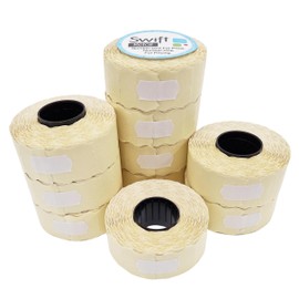 Swift 26 x 12 mm Price Gun Labels White Peelable 10 Rolls 10,000 Stickers CT4 Wavy Edge Pricemarking Tags Fits Many Pricing Labellers