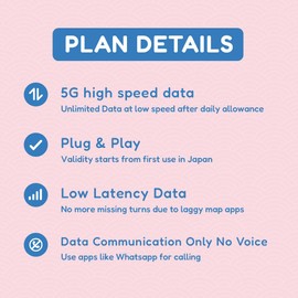 Japan SIM Card 15 Days 1GB/day | Auto Activating | 5G Network With Tethering/HotSpot/Internet Sharing
