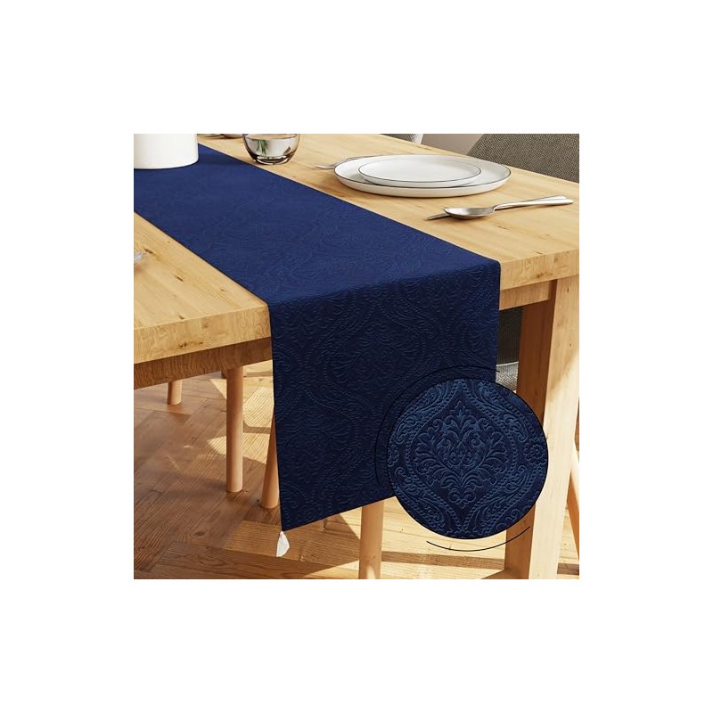 Encasa XO Dining Table Runner | Embossed Velvet | 32x150