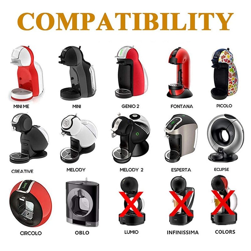 FOROREH 3Pcs Dolce Gusto Coffee Reusable Refillable Pods, Dolce Gusto