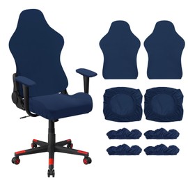 sourcing map 2Pcs Gaming Chair Covers, Stretchable Office Computer Chair Slipcover with Armrest Covers, Elastic Seat Protector for Office Reclining Racing Game Chair, Blue