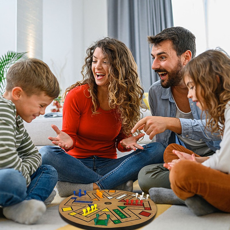 Wooden Board Game Flying Chess Peg Board Game Family Game