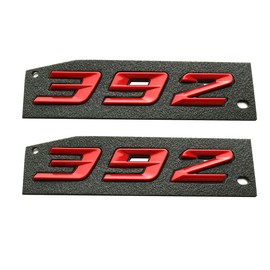 Pair New 392 Emblem Fender Badge Letter Nameplate Compatible with Challenger Chrysle 300C 392 Car Truck Passenger & Driver (Red)