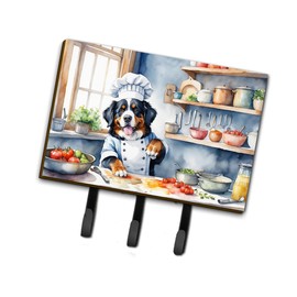 Caroline's Treasures Bernese Mountain Dog The Chef Leash or Key Holder Wall Hooks, Key Hooks Holder, Coat Rack Wall Mount, Coat Hooks, Hooks for Hanging Keys, Towels, Aprons, Leashes