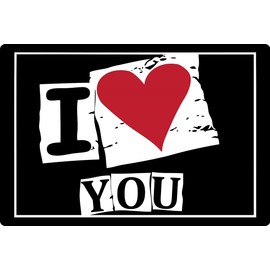 Metal Sign 20 x 30 cm I Love You Ich liebe Dich Tin Sign