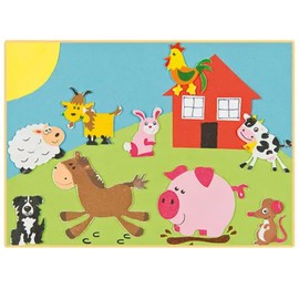 Baker Ross EV3104 Farm Animal Foam Stickers (Pack Of 96) For Kids Arts and Crafts
