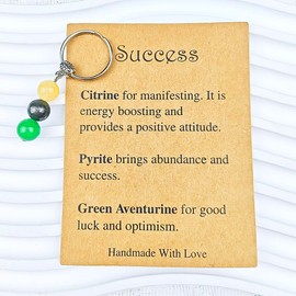 NYRWFQXG Christmas Birthday Gifts for Women Men Success Crystals Keyrings Inspirational Encouragement Gifts for Coworkers Friends Good Luck Gift Healing Stones Keychain Positive Gift
