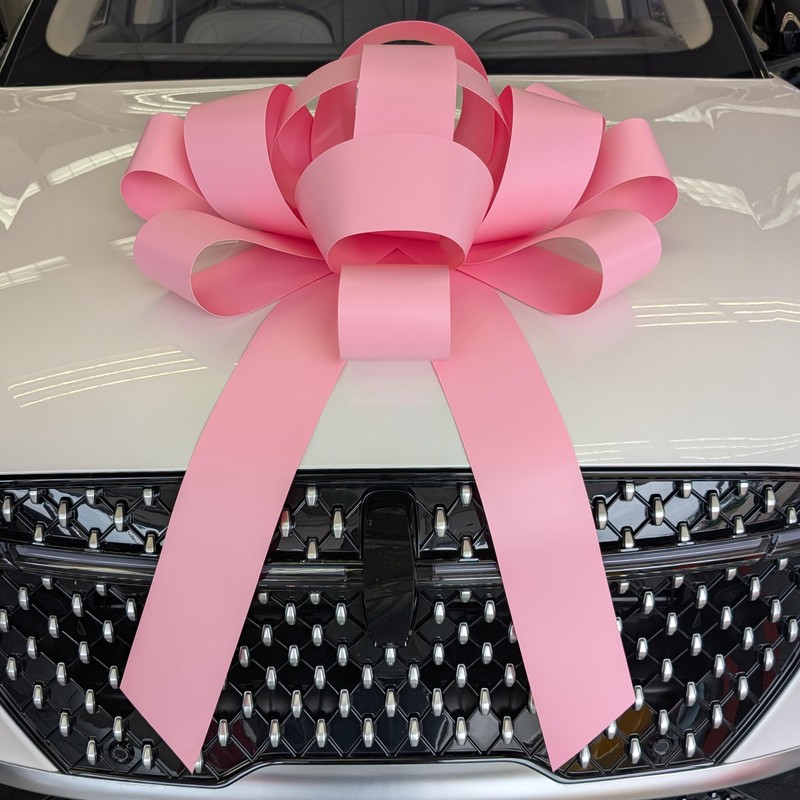 CarBowz Big Pink Car Bow, Giant 30" Bow, Non Scratch
