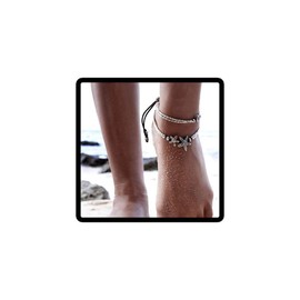 JUSTUSNX Ethnic Style Anklet Fashion Silver Anklet Starfish Sea Turtle Anklet Accessories Jewelry Adjustable for Women Girls (C), Metal