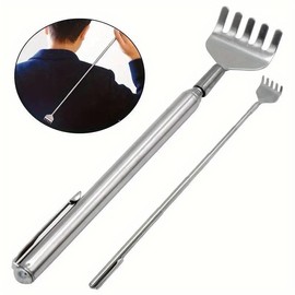 2 x Chrome Plated Telescopic Extendible Back Scratcher, Pen Style