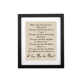 TOBOHU I Love You The Most Burlap Print With Frame, Wedding & Anniversary Decorations, Gifts for Him, Her, Deployment & Birthday Gifts