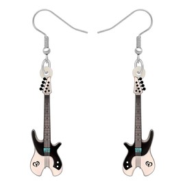 RAIDIN arete de guitarra eléctrica de acrílico creativo para mujeres y niñas, bonitos aretes colgantes para decoración de fiestas, Acrílico, No es una piedra preciosa