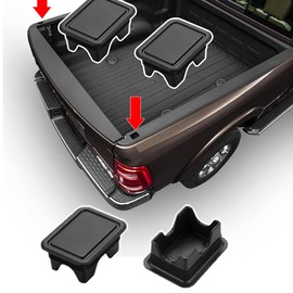 Lotcesfun Ram 1500 Stake Pocket Covers Compatible with Dodge Ram 1500 2019-2023 Rear Truck Bed Rail Stake Pocket Cover (2 Pcs)