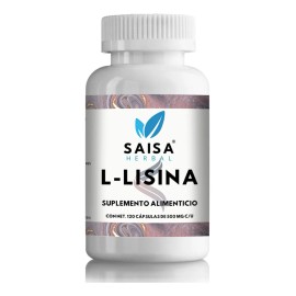 L-Lisina  100 Pura 120 Cps  SAISA HERBAL  Lisina  Suplemento Alimenticio  Apoyo Muscular, Sntesis de Protenas y Sistema Inmune                        