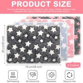 Clysee 4 Pack Self Heating Cat Bed Cat Self Warming Pad with Removable Cover Extra Warm Thermal Pet Pad Washable Pet Crate Mat Anti Slip Kennel for Indoor Outdoor Pets(Star,20 x 28 Inches)