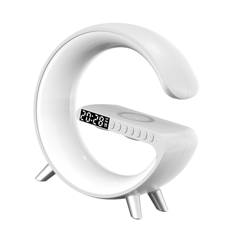 Smart Ambient Light 15W Wireless Charging Bluetooth Speaker Alarm Clock