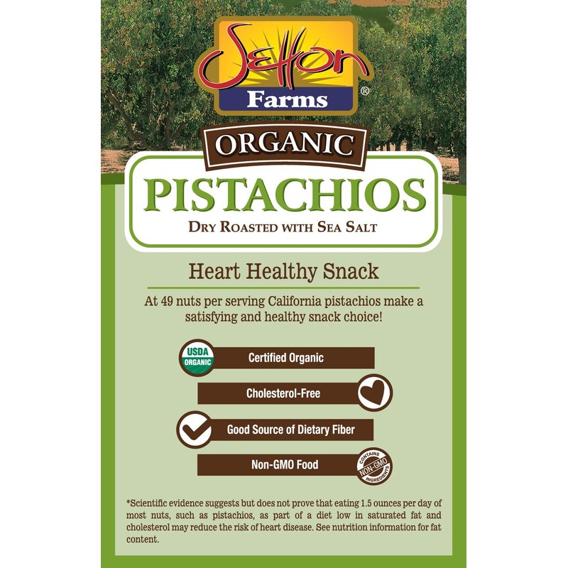 Organic Pistachios Shelled Roasted Salted, 5 Oz. Bag, Kosher