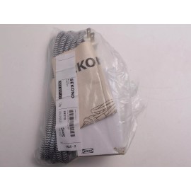 IKEA SEKOND 15' 5 Fabric Cord Wrapped Black/White  Pendant Lamp HANGING  E26 LED