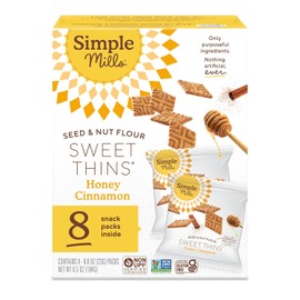 Simple Mills Galletas Finas Dulces Con Miel, Canela, Semillas Y Harina De Frutos Secos. Deliciosas Y Aptas Para Dietas Paleo. Ideales Para Picar, Ricas En Nutrientes. Paquete De 8(1 Paquete De 177 G)